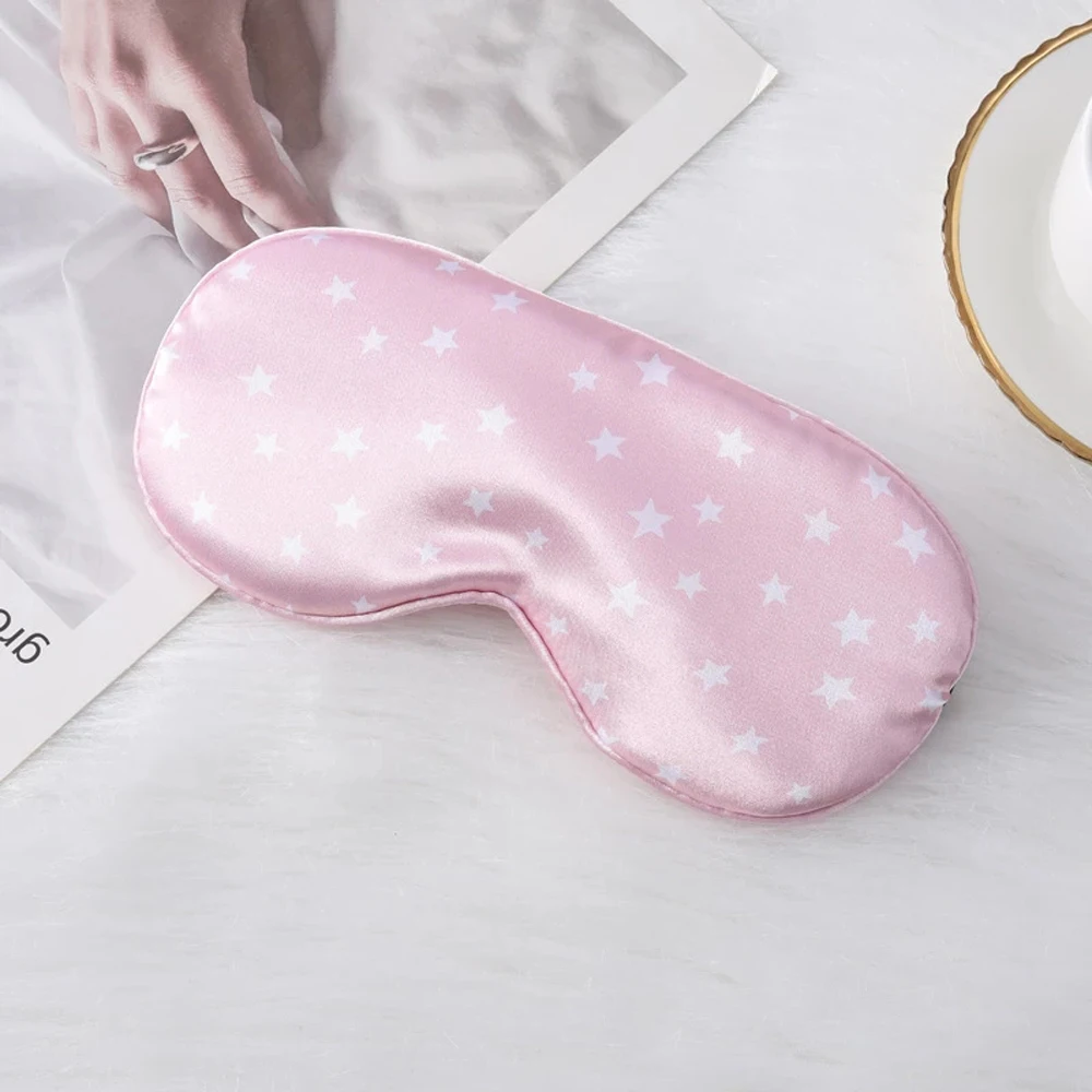 Silk Pentagram Sleeping Eye Mask Soft Eye Covers for Travel Nap 1PC Sleep Eye Patches Night Dream Lightproof Mask for Man Woman