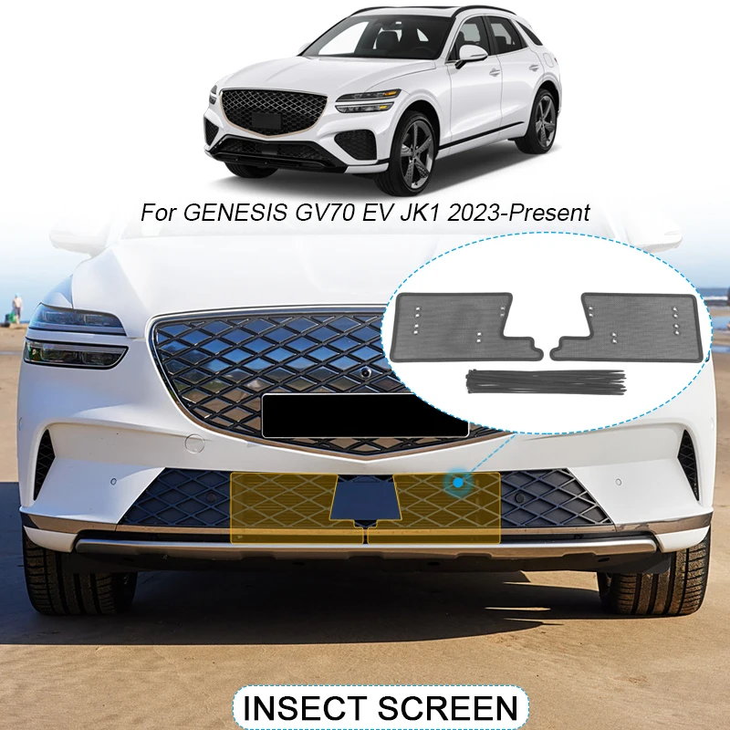 

2pcs Car Insect-proof Air Inlet Protect Cover For GENESIS GV70 EV JK1 2023-2025 Airin Insert Vent Racing Grill Net Accessories