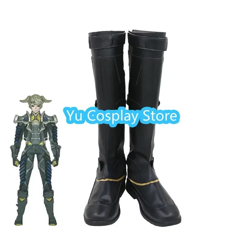 AIAI 2025Yu- Zeonn Xenoblade Cosplay Prop PU أحذية من الجلد أحذية كرنفال الهالوين مصنوعة حسب الطلب