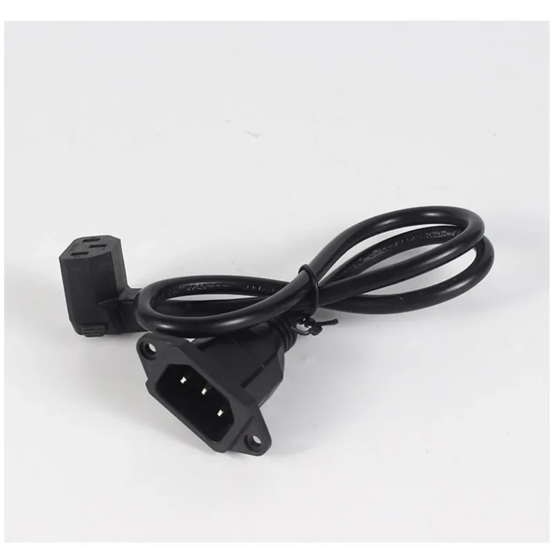 90 Degree Elbowed Power Supply Extension Cable Ultra-Thin Soft 3-Hole Plug C13 to C14Goods in stock