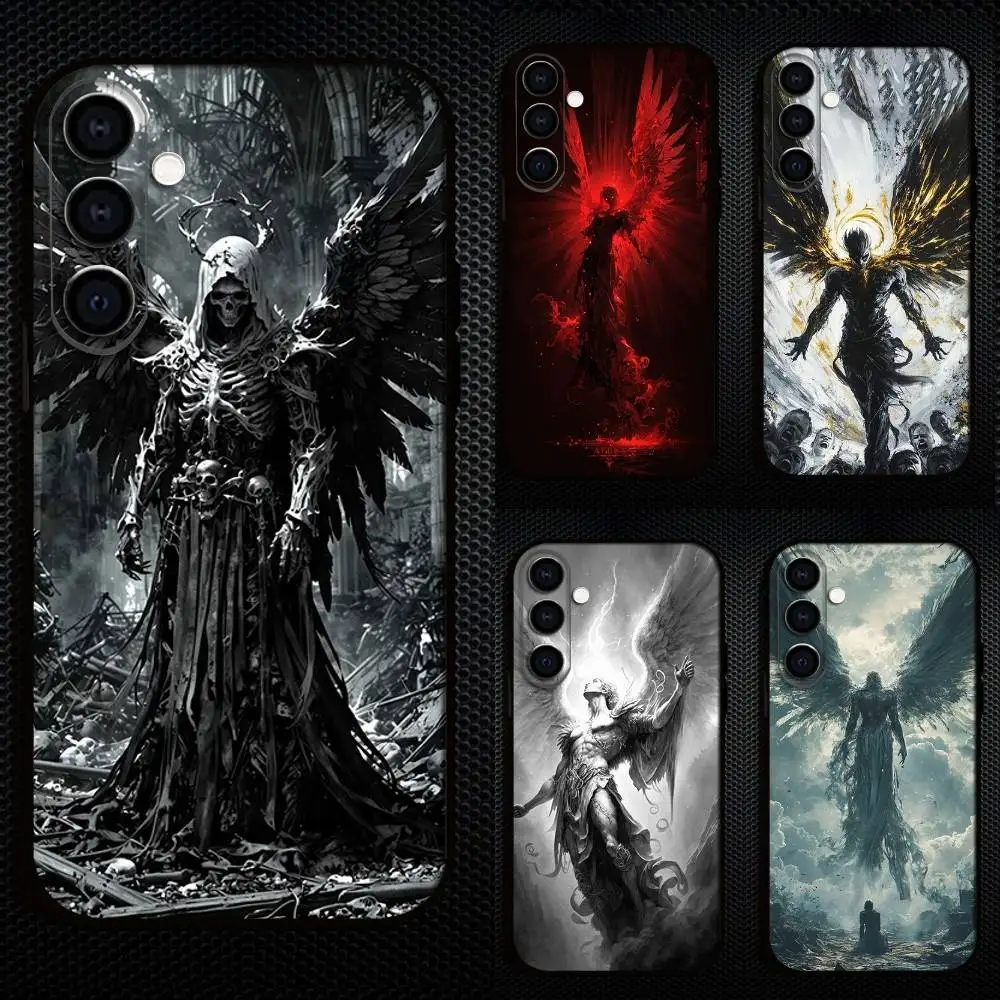 

E-Evil Wings-Angel Wings Phone Case For Samsung Galaxy A73,A72,A71,A70,A53,A52,A51,Others Soft Black Cover