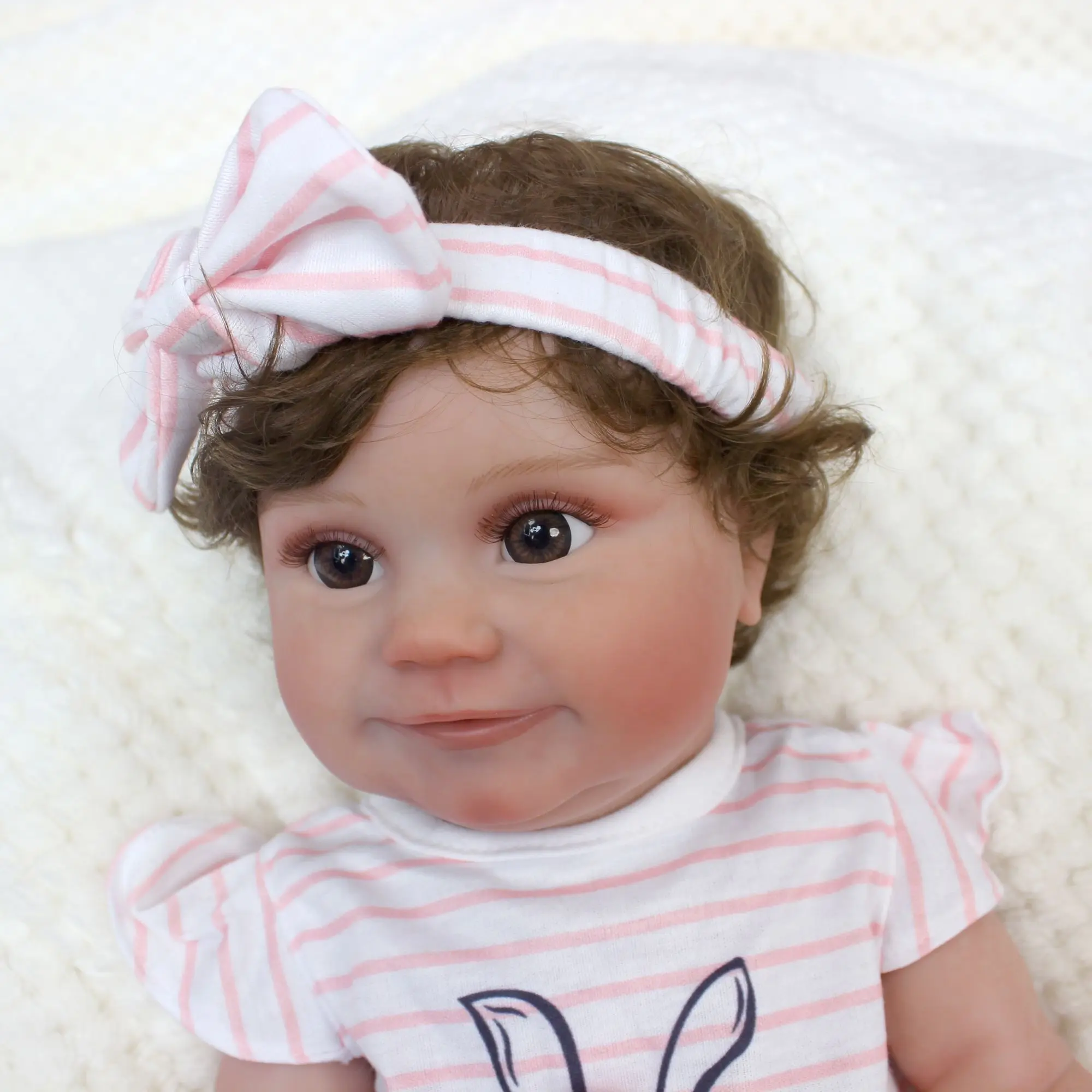 48CM Maddie Bebe Reborn Dolls Malowana noworodkowa lalka z wziętymi włosami i miękkimi w dotyku zabawkami dla dzieci Muñecas Reborn — zdjęcie 5