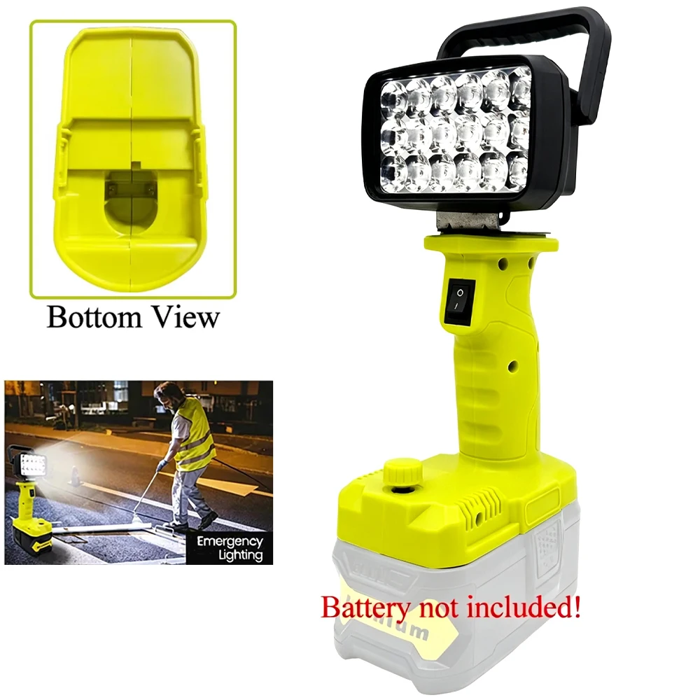Portable Lanterns Camping Lamp Torch Searchlight Flashlight Spotlight 18 LED Work Lights for Ryobi 18V Lithium Battery P107