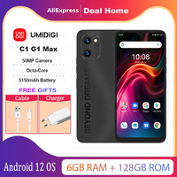 UMIDIGI C1&G1 Max Smartphone 6GB+128GB 5150mAh Telemoveis Unisoc T610 Octa-Core 50MP Camera Battery Dual SIM Portable Cellphone