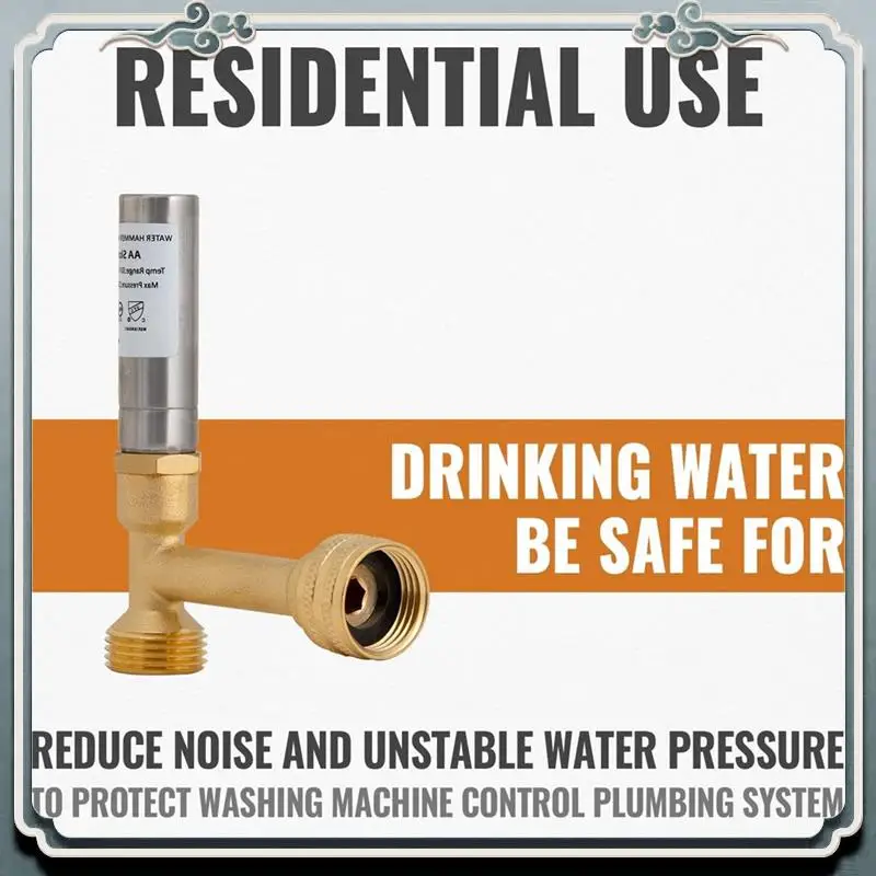 

Прочный водяной молоток, резьба NPT 3/4 дюйма для стиральной машины, трубы для стирки, стиральной машины, молоткообразный ограничитель (2 шт.)