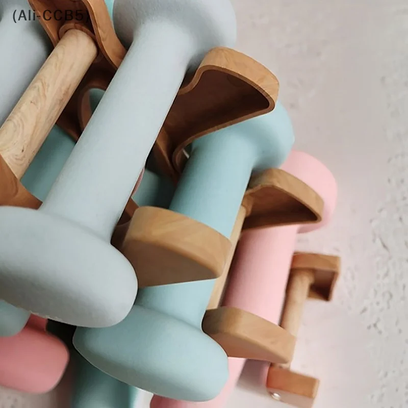 Wooden Color Dumbbell Rack.Three Layer Dumbbell Storage Rack for Home Use Fitness Equipment