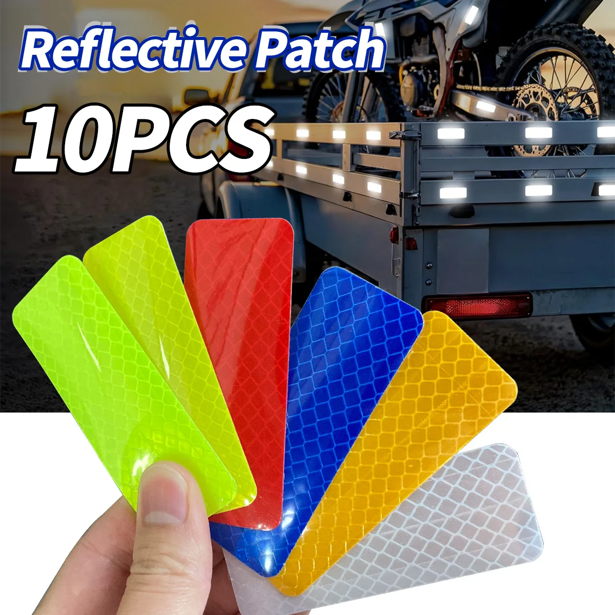 

10pcs Car Bumper Reflective Safety Strip Stickers High Visibility Warning Tape for Enhanced Safety