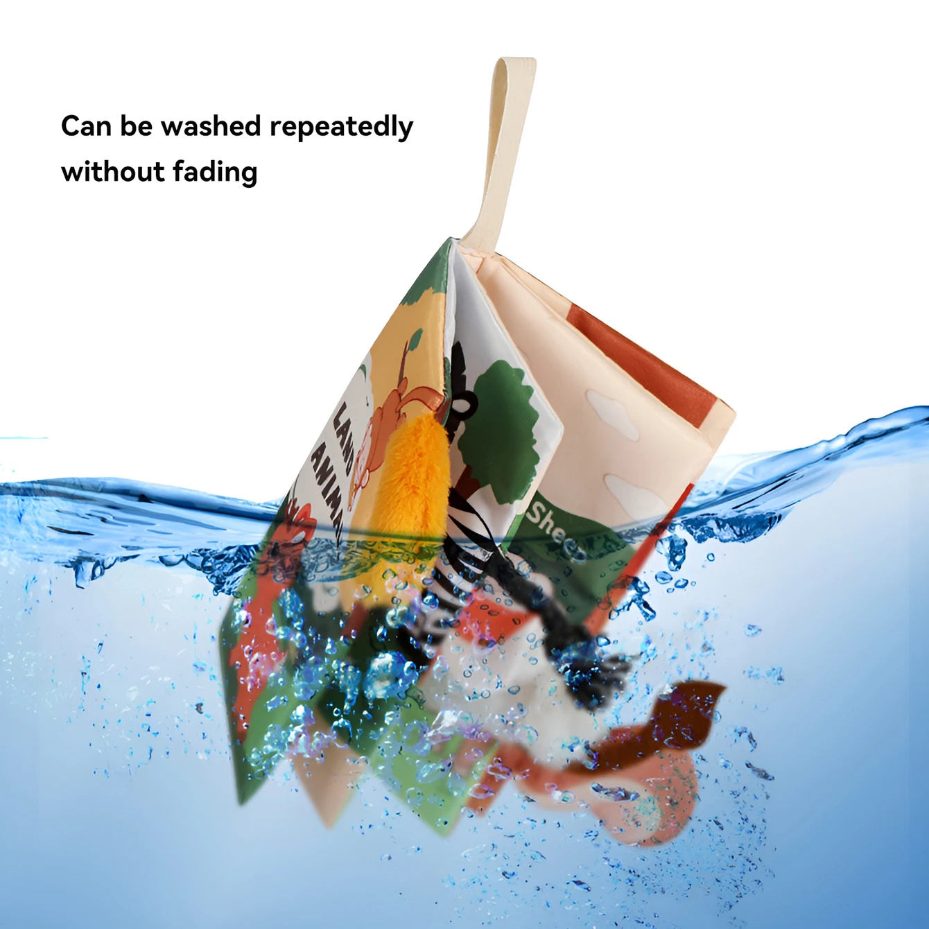 Kleinkinder können den Tierschwanz nicht reißen, dreidimensionales Stoffbuch mit Sound-Papier-Sound-Bildungsspielzeug