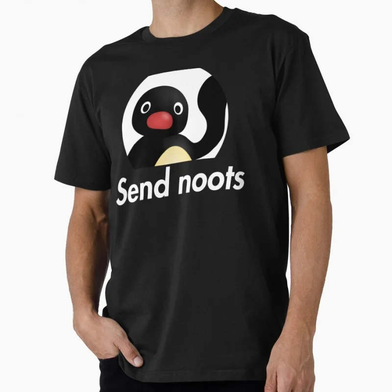 

Send Noots Noot Noot Pingu meme Gift t shirt for man 1221 Cute penguin Graphic clothes All size tops S-6XL Funny cartoon Tee