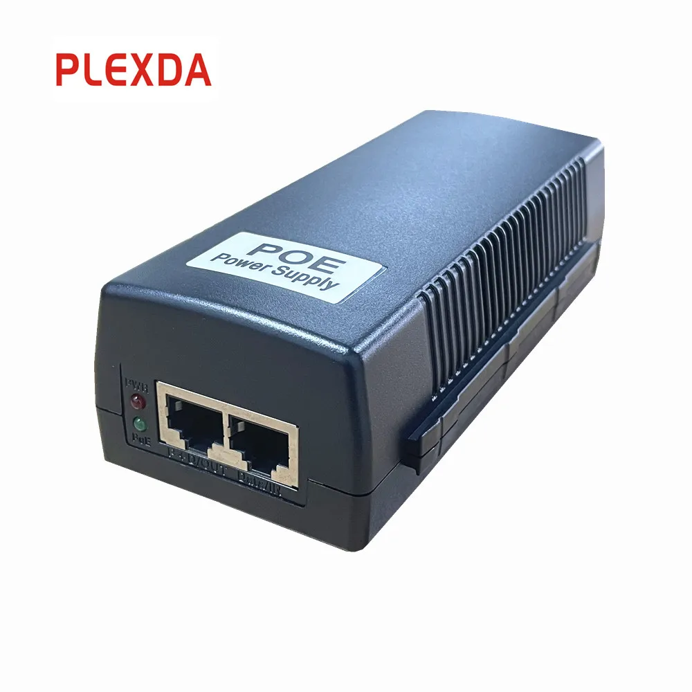 injecteur-poe-plexda-90w-10-100-1000m-alimentation-reseau-sur-ethernet-pour-camera-ip-point-d'acces-sans-fil-telephone-voip