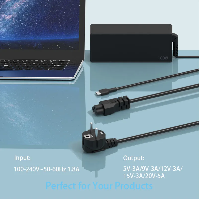 Imagem -03 - Carregador Portátil para Lenovo Thinkpad Yoga Macbook Pro Air Chromebook hp Asus Huawei Samsung Switch ps Xbox Usb c Carregador Rápido 100w