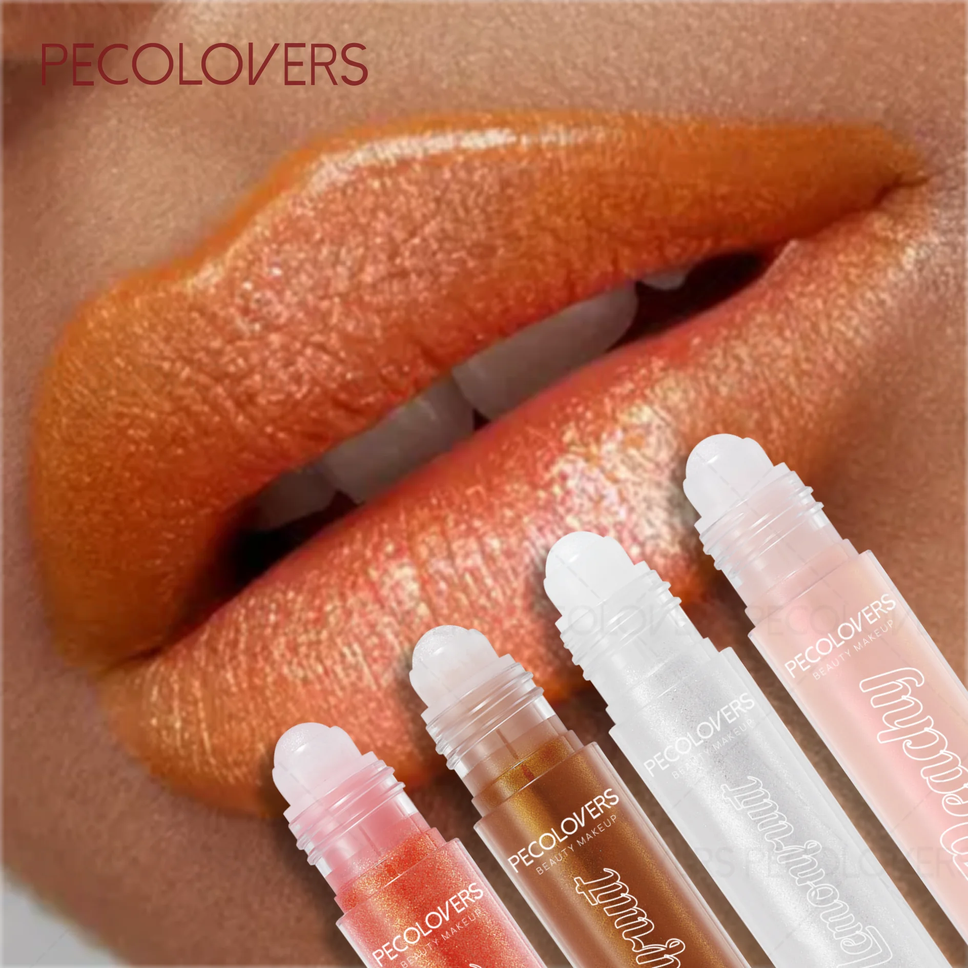 1 unidad de brillo labial ligero y brillante, aceite labial roll-on voluminizador, cosméticos de maquillaje, aceite labial roll-on