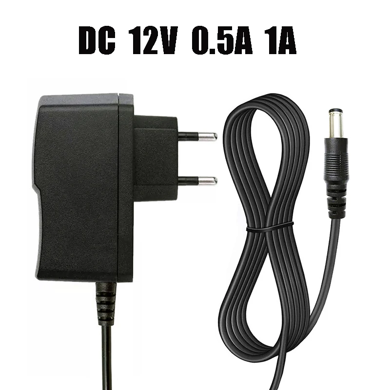 AC DC 100-240V Universal Power Supply 12V 1A 1000Ma Adapter Power Cord with 5.5x2.5mm EU US Plug For Led Strip Light CCTV Camera