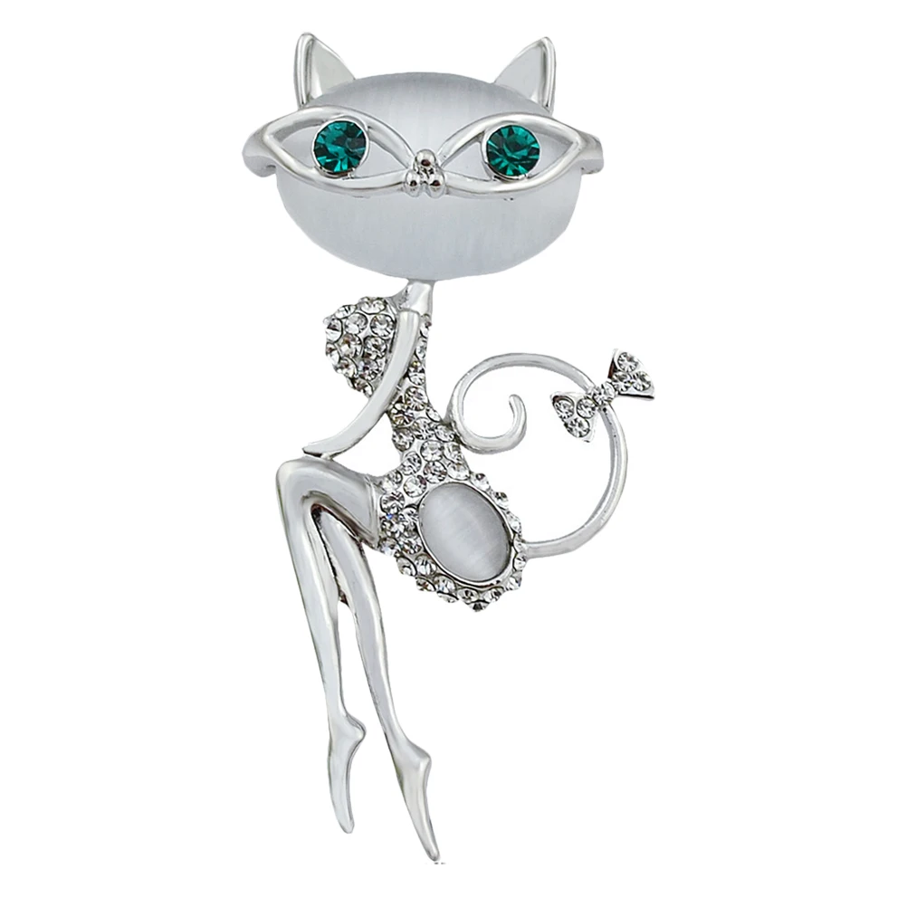 

Eye Stone Brooch for Women Premium Crystal Cat Pin Decoration for Backpacks Coats Scarves Daily Wear Statement Piece