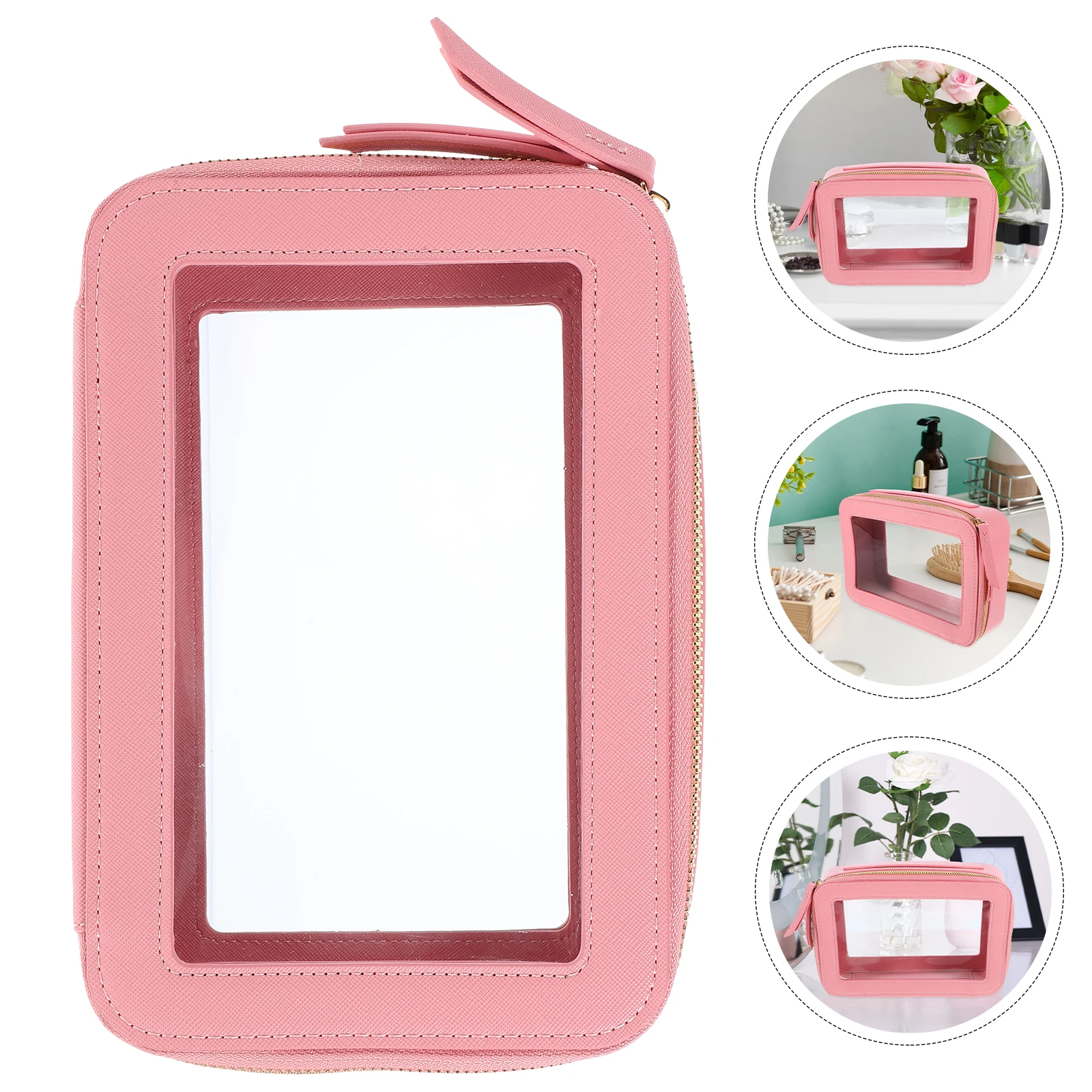 

Transparent Travel Bag Storage Toiletry Single Layer Reinforced PVC Women Organizer Coin Bags Portable