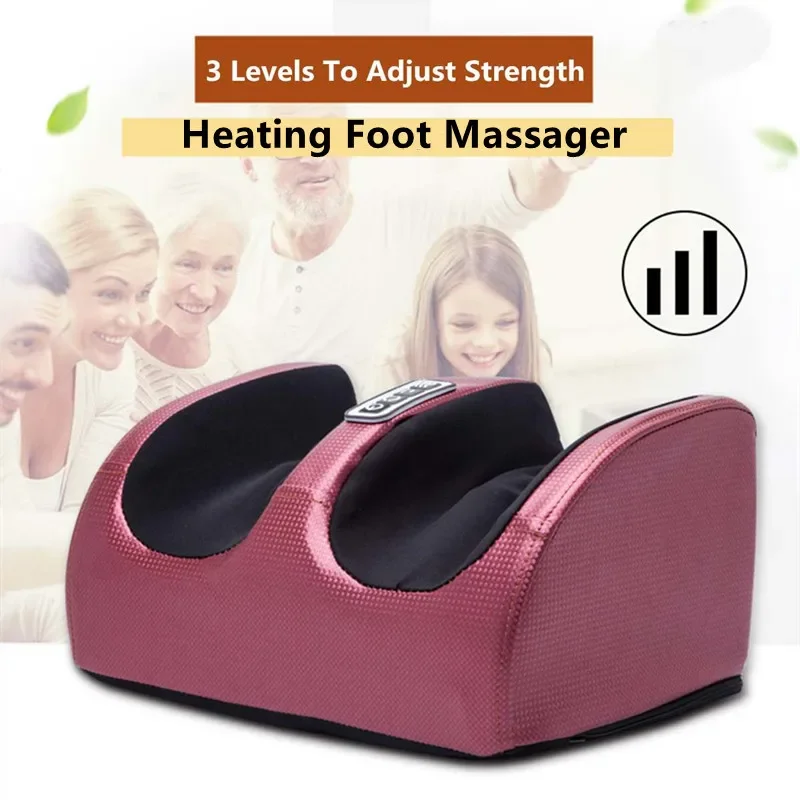 Relaxation Foot Massage Kneading Roller Electric Heating Foot Massager Vibrator Machine Reflexology Calf Leg Pain Relief Tool