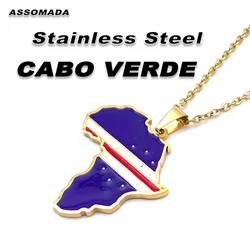 Stainless Steel CAPE VERDE Pendant Cabo Verde Charms For Women Men Necklace African Collar PRAIA Boa vista Sal Jewelry Gift