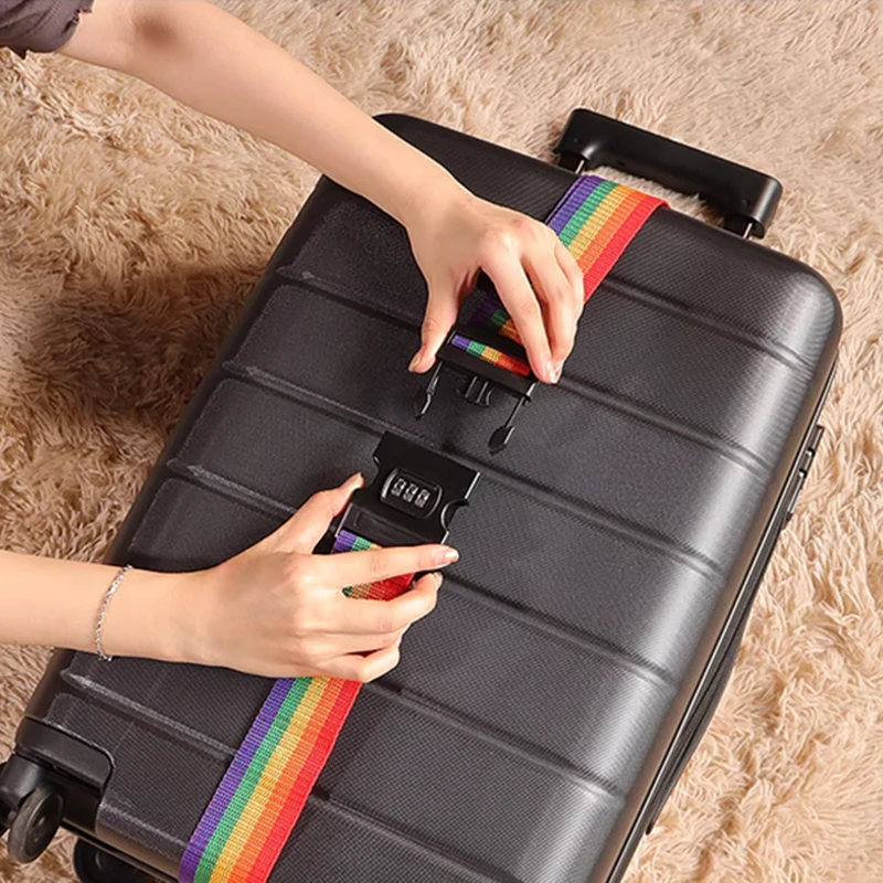 13 Colors Travel Luggage Strap Adjustable Password Lock Packing Belt Baggage Secure Lock Luggage Bundling Suitcase Accessories