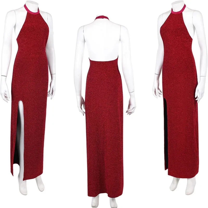 RGD4 Fantasia John Wick Ballerina Rooney Cosplay Red Dress 2025 Movie Disfraz Costume Women Female Halloween Carnival Part DP[7/ view 2