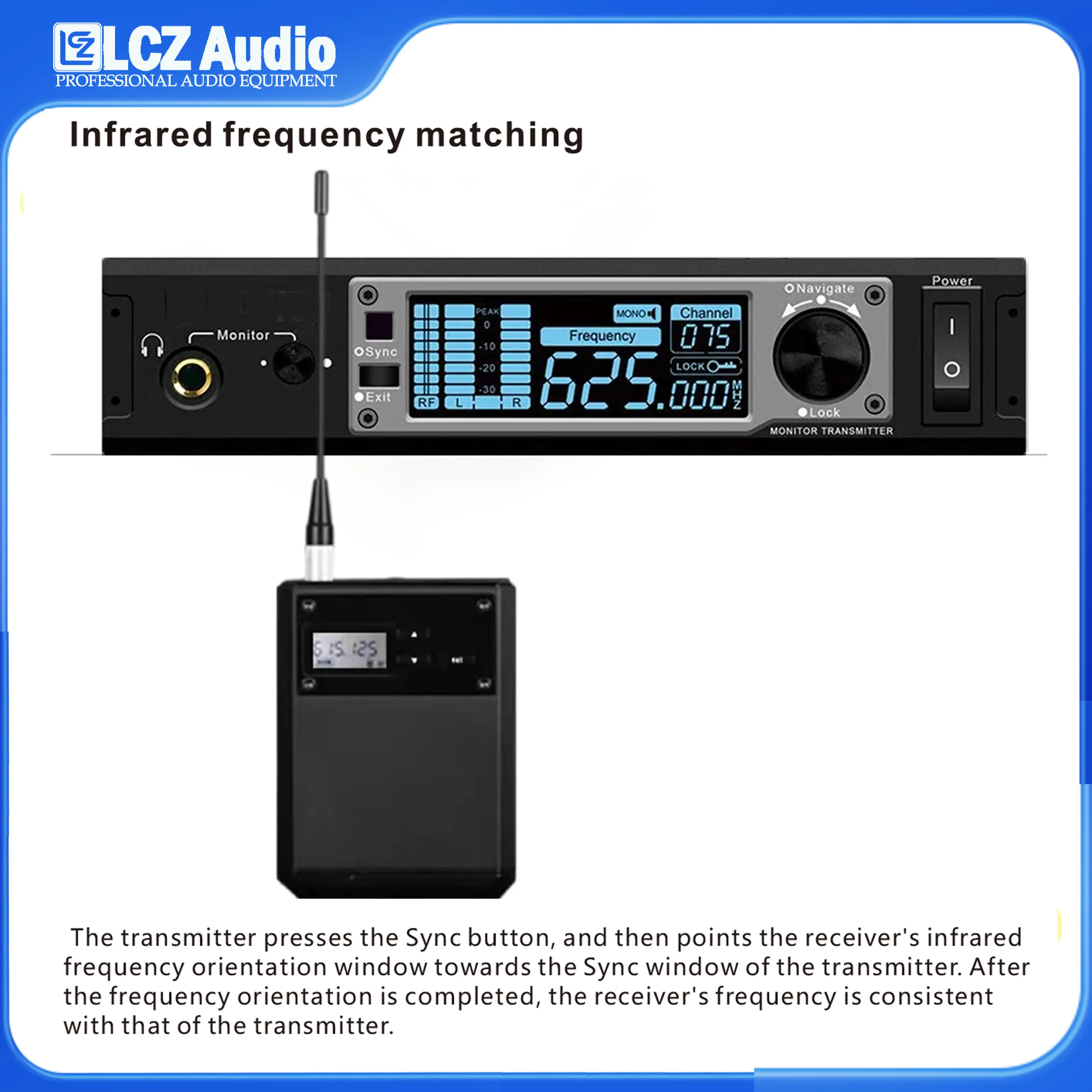LCZ Stereo IEM PSM500 Professional In-ear Monitor System Wireless In Ear Monitor Musical Recording Studio DJ Equipment Audio Set