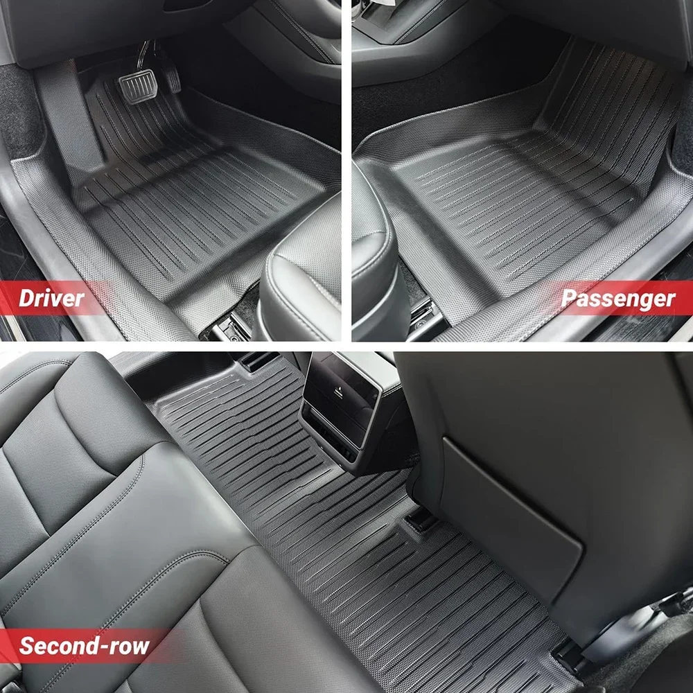 TPE Floor Mat for Tesla 2024-2026 Model 3 Highland with Door Sill Protector Trunk Mats Cargo Liner for Model 3 Highland view 2