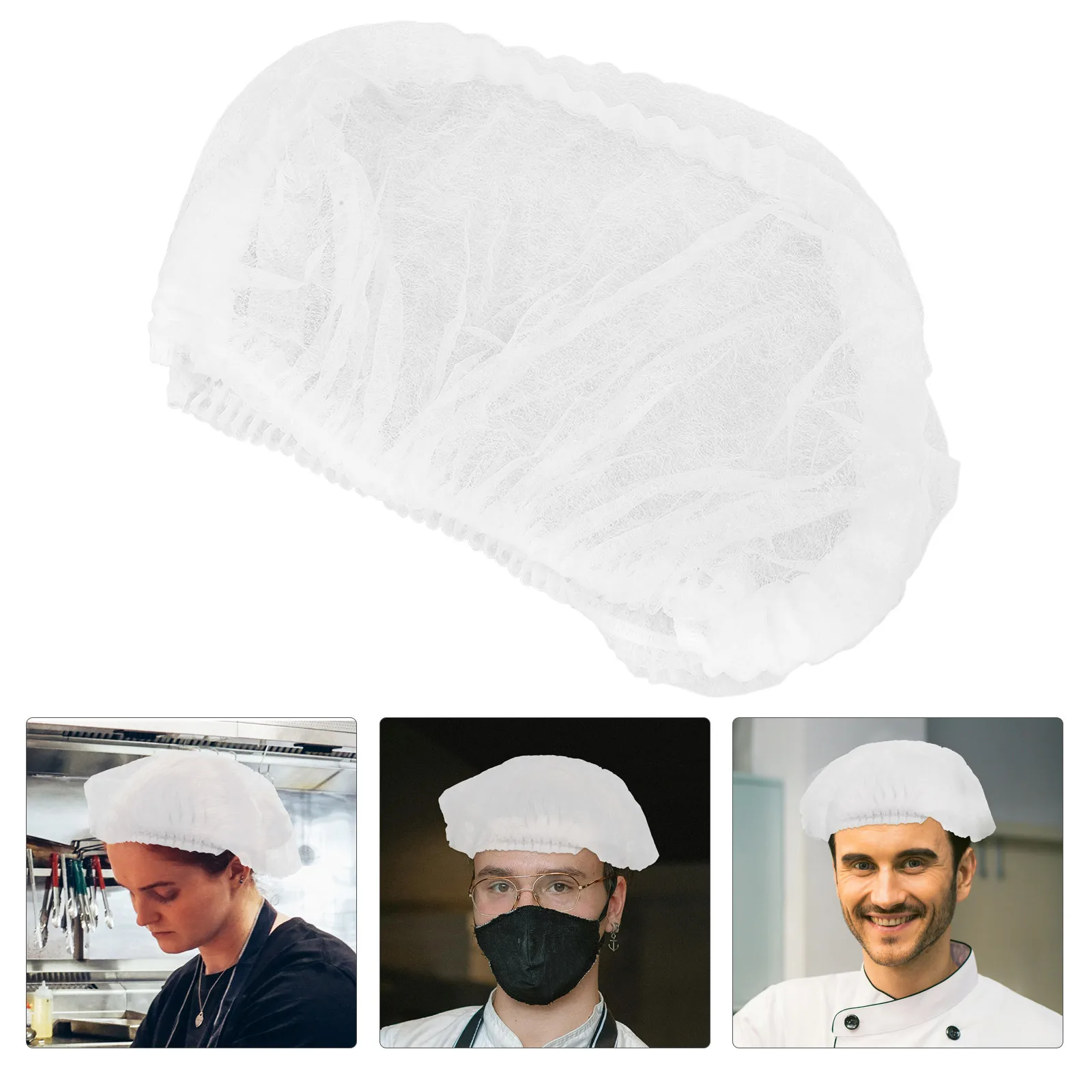 100 Stuks Anti-stof Chef Cap Wegwerp Mesh Haarnetjes Niet-geweven Haarnetjes Voor Hygiëne Bescherming In Koken Schoonmaken workshop