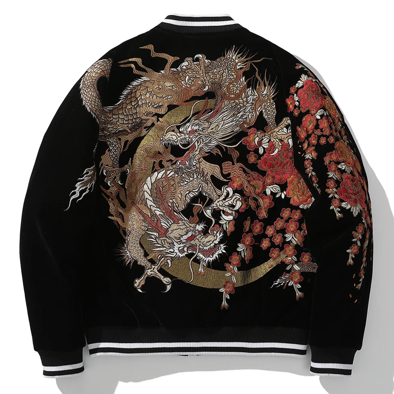 

Designer Hip Hop Style Embroidery Yokosuka Men's Heavy-Duty Embroidered Jacket Personal Based Uniform Retro Jacket