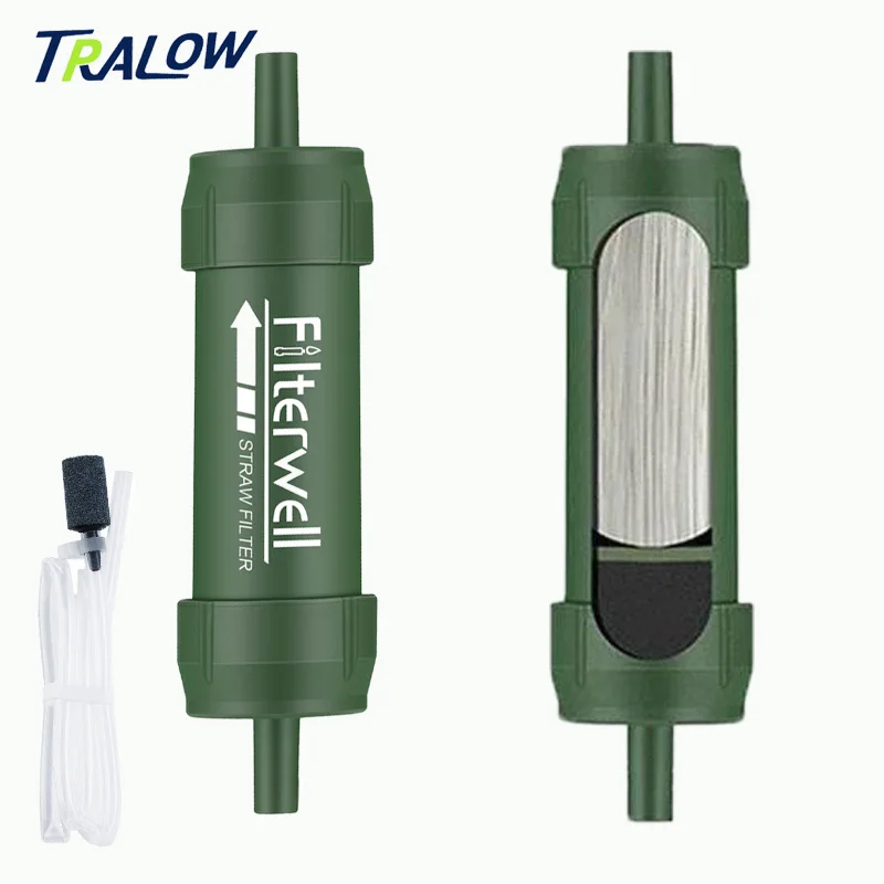 

TRALOW Water Filter Straw Survival Equipment Purification Filter Straw Suitable for Travel Hiking Camping Drinking Emergency Use