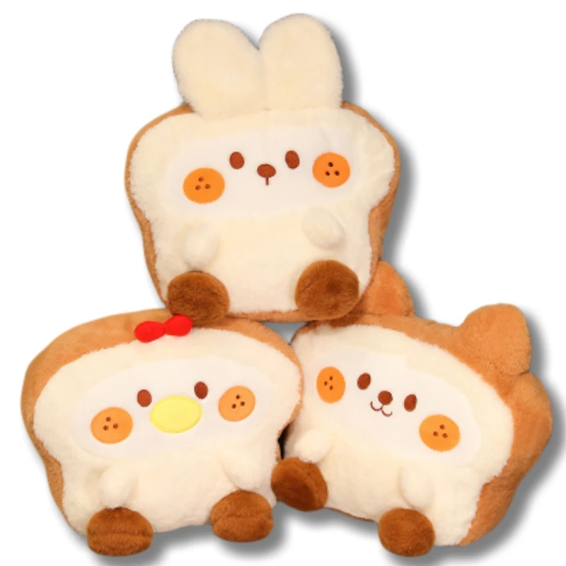 Creative 20cm Biscuit Animal Combined With A Series Of Stuffed Chicken Bear Rabbit And Bread Biscuit Plush Toy Fun Combination