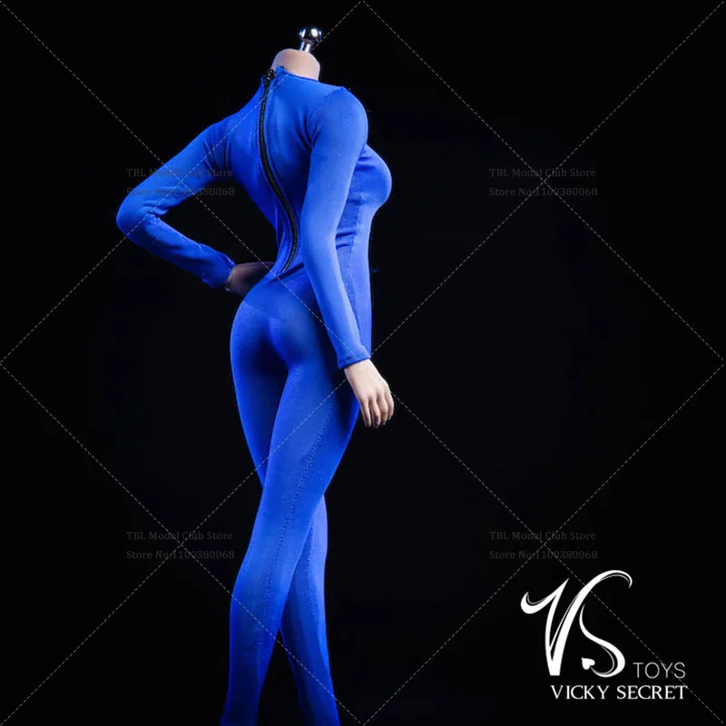 19XG37 19XG38 Effen Kleur 1/6 Sexy Slanke vrouwen Strakke Dieptepunt Ondervacht Lange Mouw/Mouwloze Jumpsuit voor 12 "Action Figure