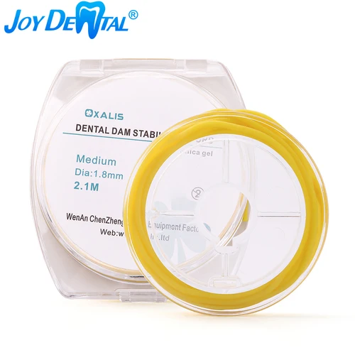 JOYDENTAL Cable estabilizador de dique de goma Dental tamaño mediano diámetro 1,8mm cuñas abrazaderas de línea hojas elásticas 2,1 metros amarillo