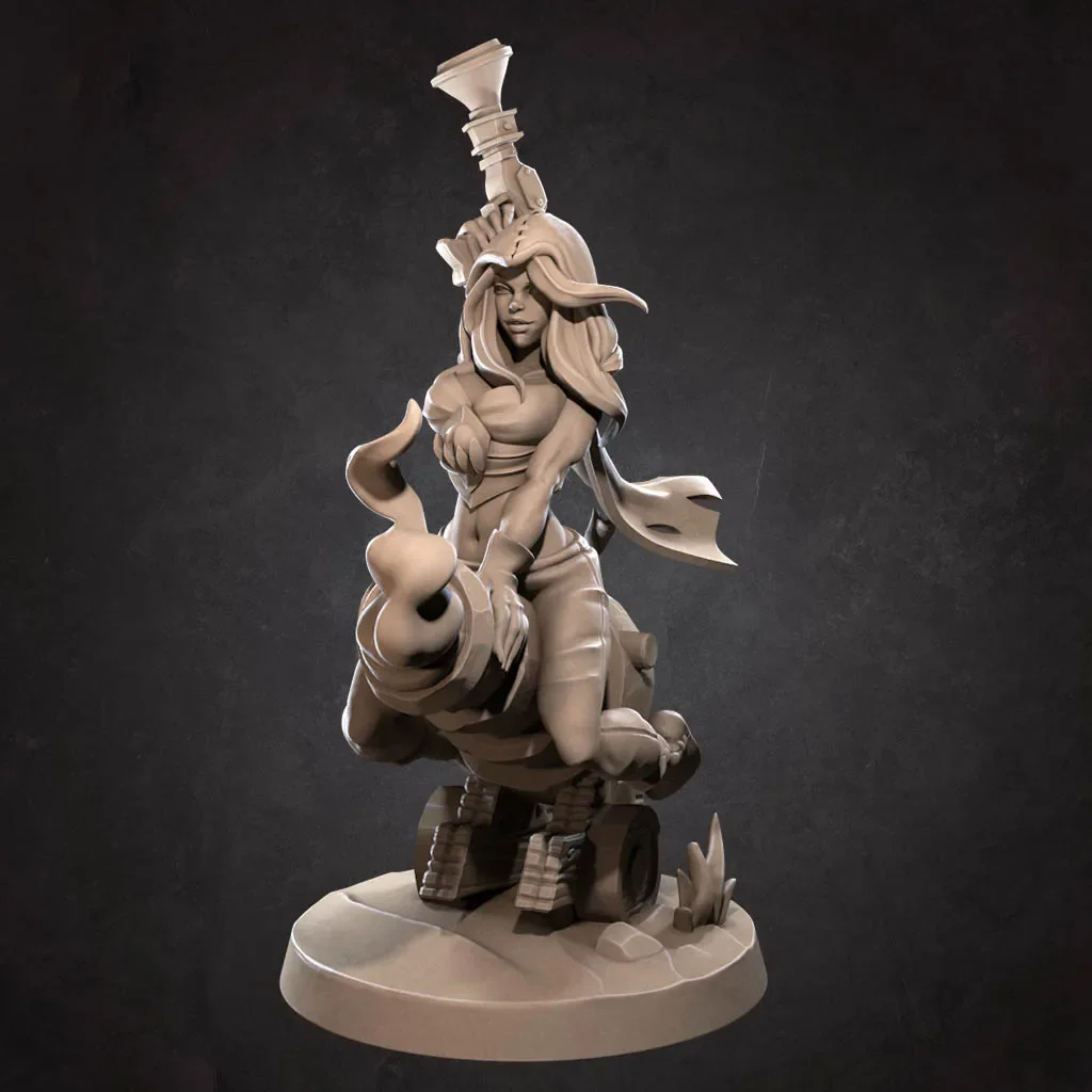 Miniature Resin Model Ancient Warrior Octopus Queen, Cowboy Pirate Dnd Board Game War Chess Model Unpainted