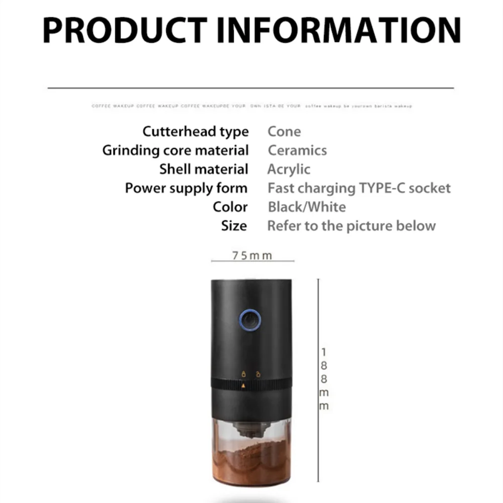 Kaffeemühle TYPE-C USB Lade Professionelle Keramik Schleifen Core Kaffee Bohnen Mühle Neue Upgrade Tragbare Elektrische