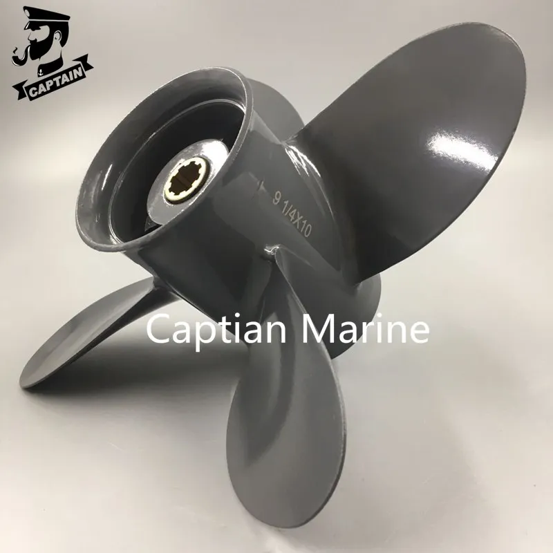 New Propeller 9 1/4X10 Match with Honda /Yamaha Outboard Motor BF8D/BF9.9D BF9.9/BF15A BF15D 8 Splines 4 Blades Boat Accessories