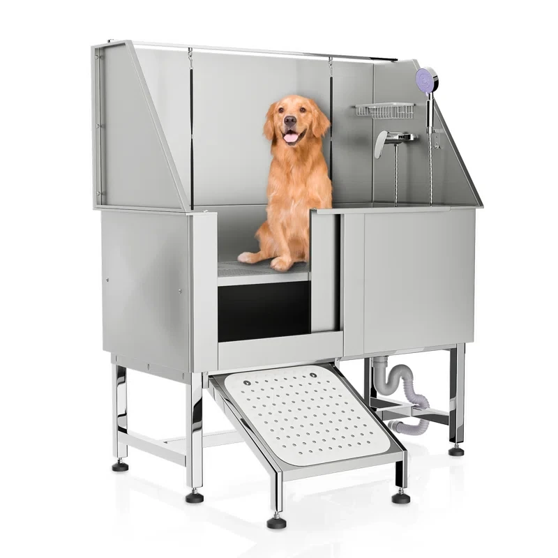Hot-Selling Stainless Steel Eco-Friendly Pet Grooming Tubs Dog Bathing Station with Door for Pet Salon Use