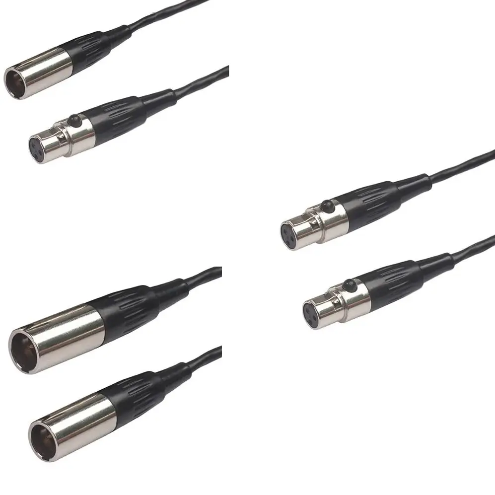 3m 1.5m 0.5m Mini XLR 3pin Male To XLR 3pin Female Audio Cable Aluminum Foil Shielded Copper Wire Audio For Microphone Cameras
