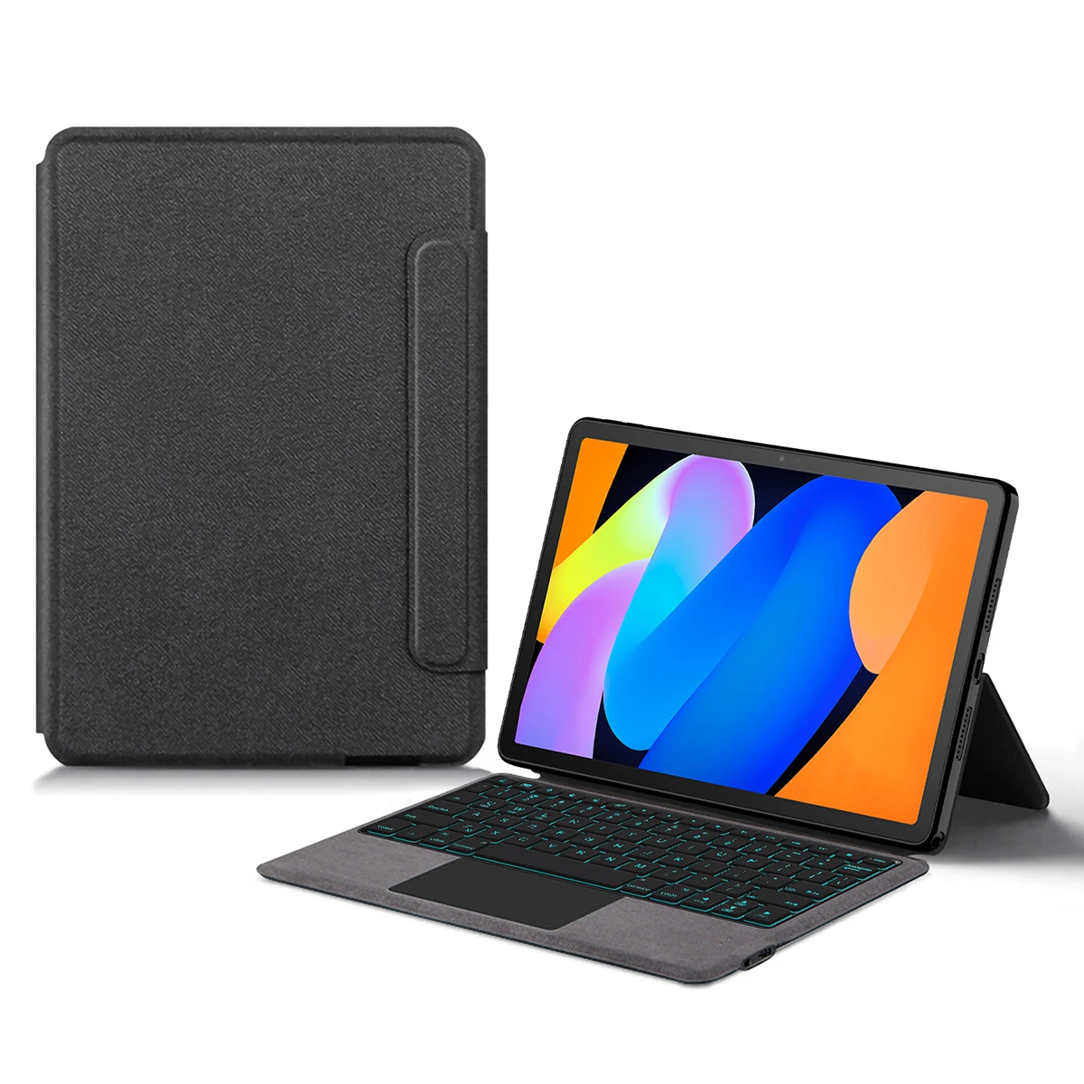 

For Lenovo Xiaoxin Pad 11 2025 Leather Case + Touchpad Bluetooth-Compatible Keyboard with Backlit