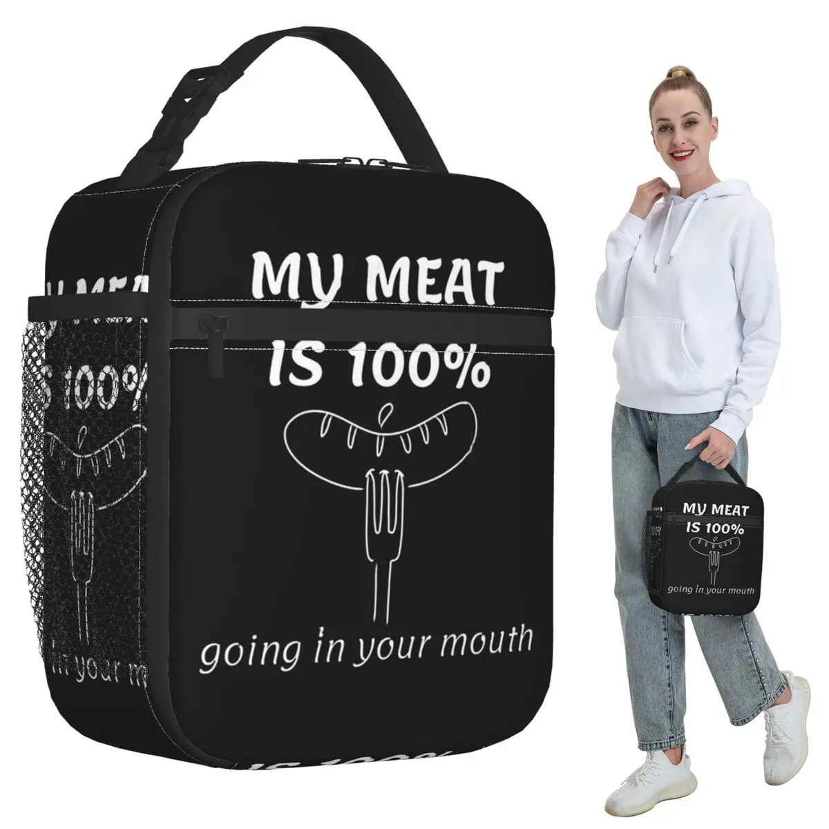 My Meat Is 100% Going In Your Mouth Insulated Lunch Bag Kids School Cooler Thermal Food Box Tote Portable Lunch Boxes Container