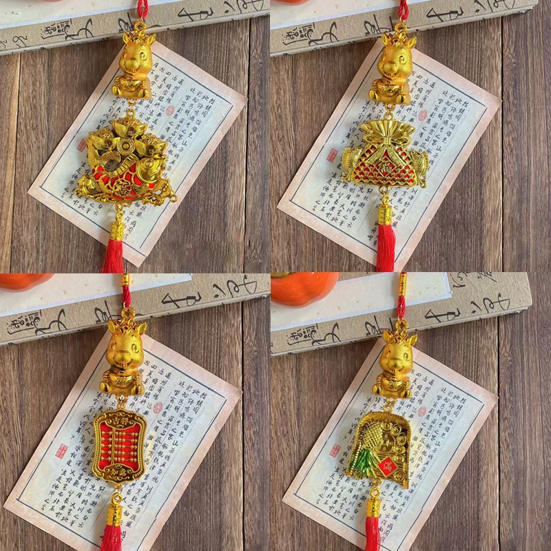 1 قطعة 2026 سنة الحصان الجدار الشنق حلية السنة الجديدة محظوظ الديكور هووسورمينغ النباتات الخضراء بوعاء قلادة صغيرة الهدايا #6