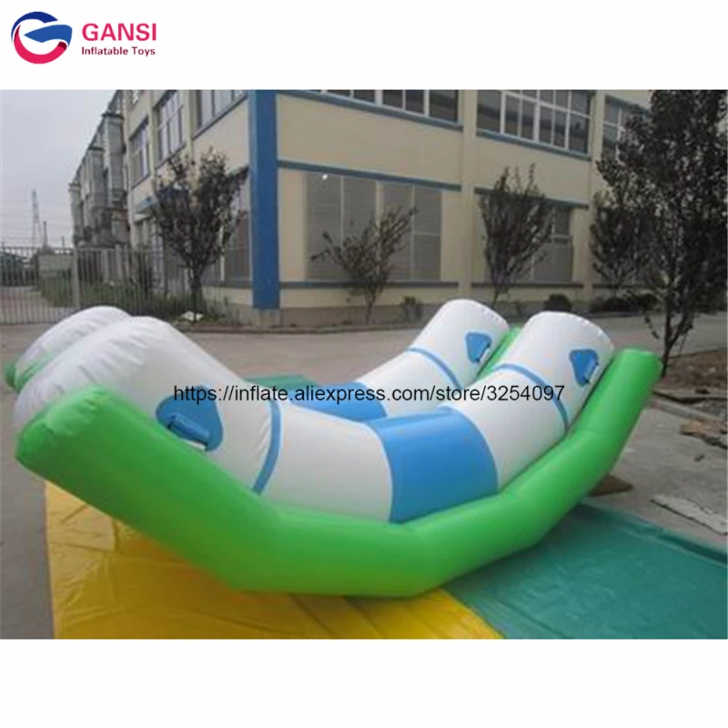 Double Tubes 3*2.2M Inflatable Water Seesaw,Water Park Equipment Inflatable Floating Teeterboard With Free Air Pump