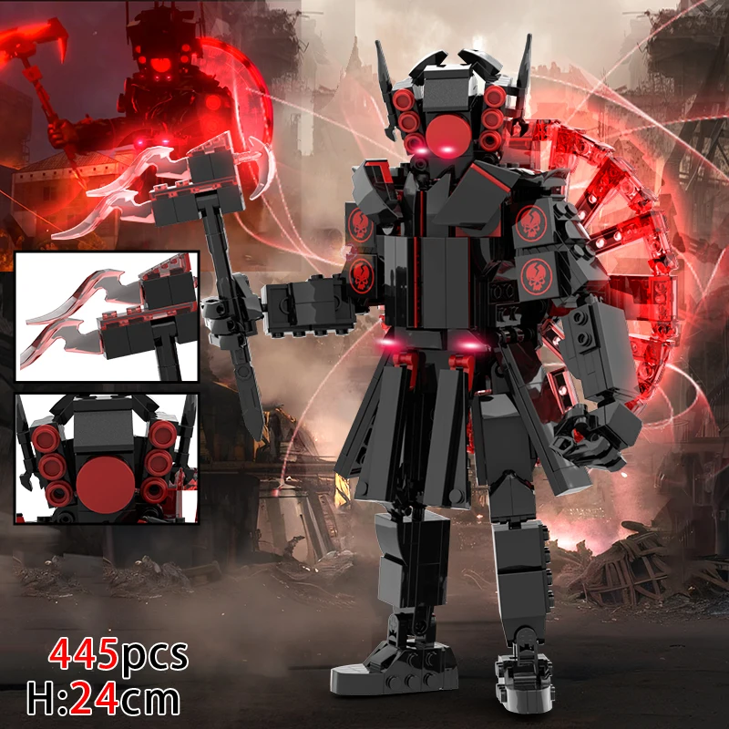 Juego de bloques de construcción de inodoro Skibidi 2025, ladrillos King Speakerman Tvman, modelo DIY, juguetes para chico, regalos de cumpleaños de Año Nuevo