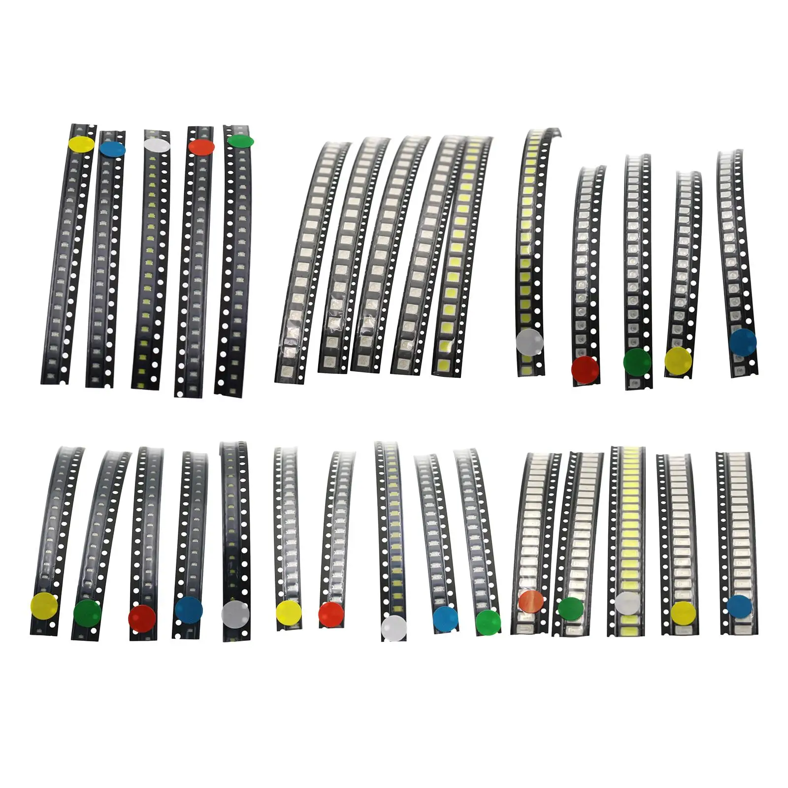 100 Pack of 0.5W 3V High Power SMD LED Chip Lights Beads 5 Colors Components