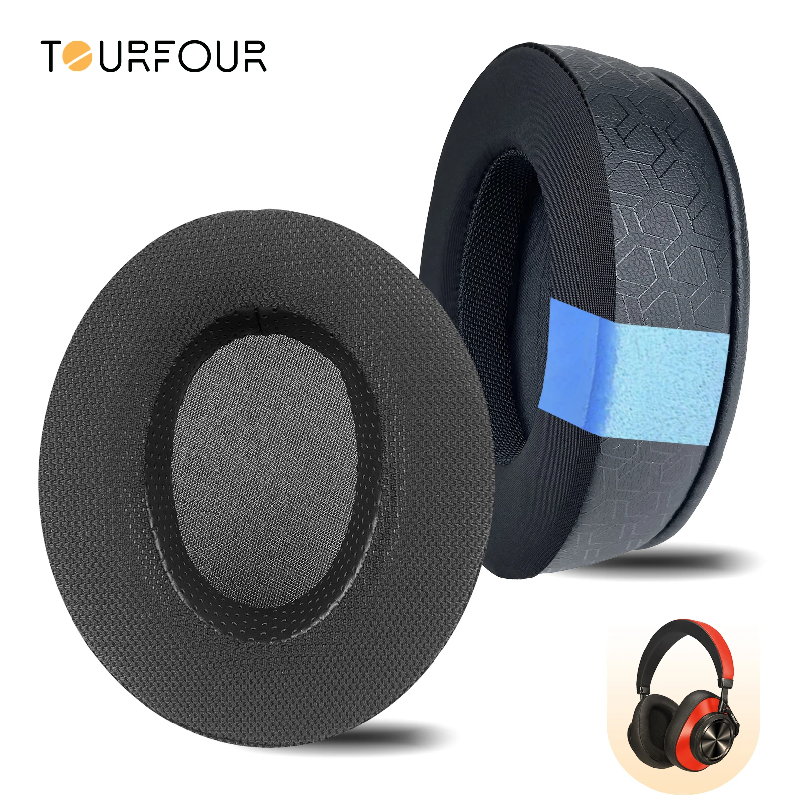 TOURFOUR Replacement Earpads for Bluedio T6,T6S,T6C,T7,T7+ Headphones Ear Cushion Cover Sleeve Earmuffs Headset Headband