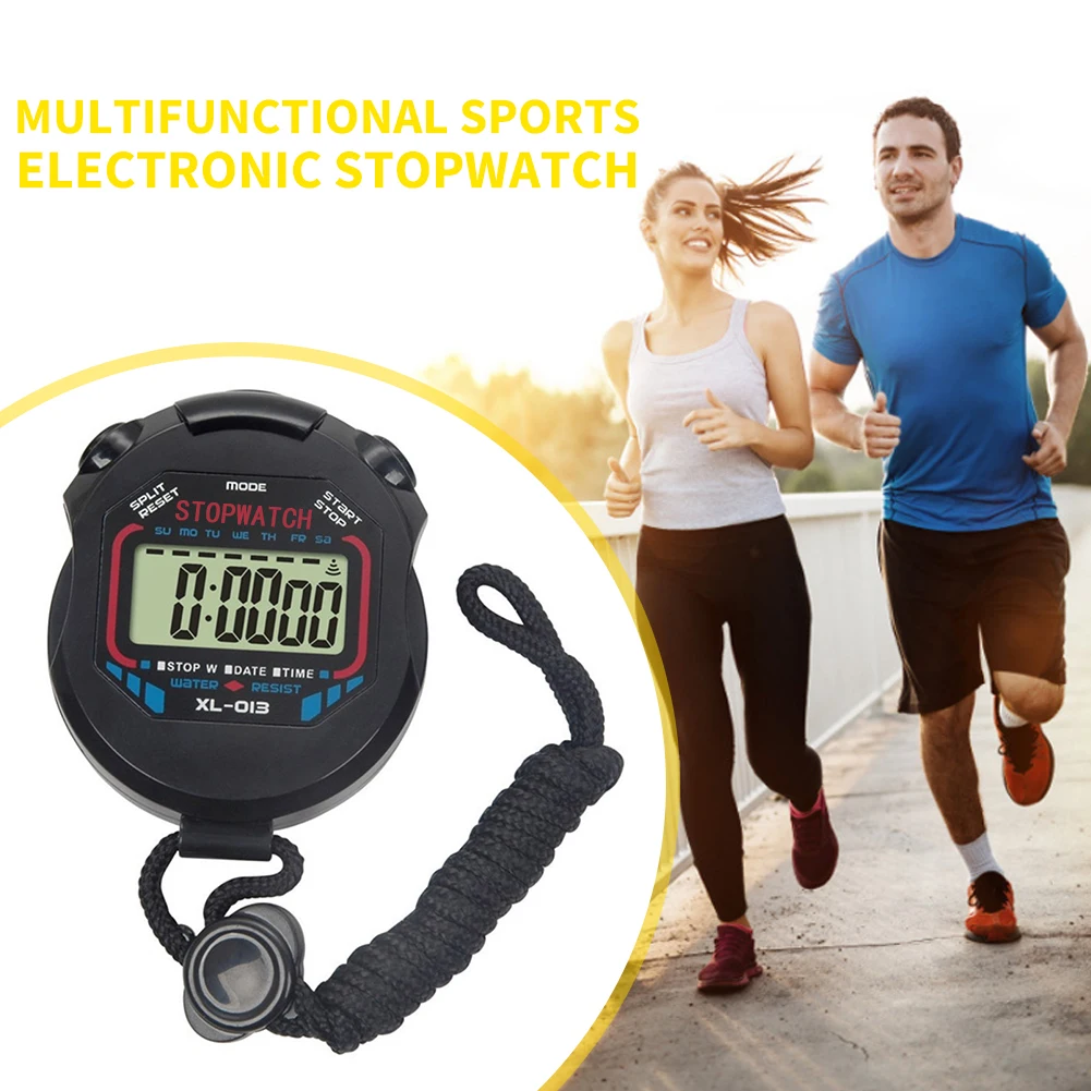 New Digital Sports Stopwatch Timer Waterproof Digital Chronograph Sports Running Training Counter Stopwatch with Large Display