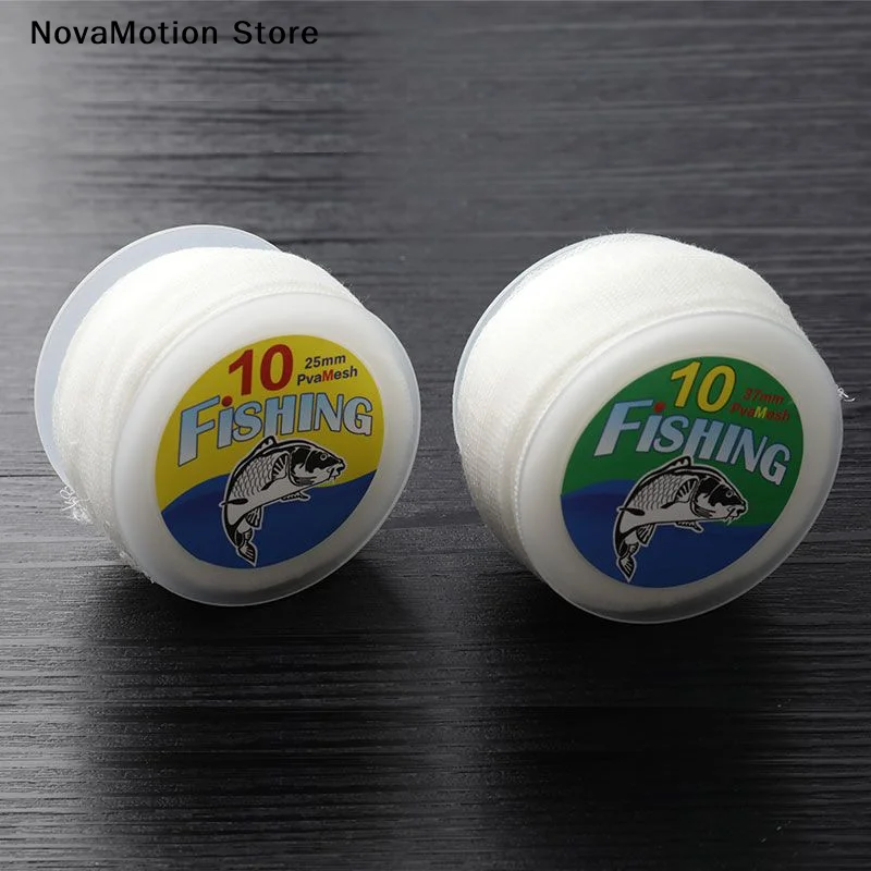 10m PVA Diameter 25/37mm Mesh For Carp Fishing Water Soluble Groundbait Feeder Mesh Funnel Fishing Lure Bag Fishing Accessories