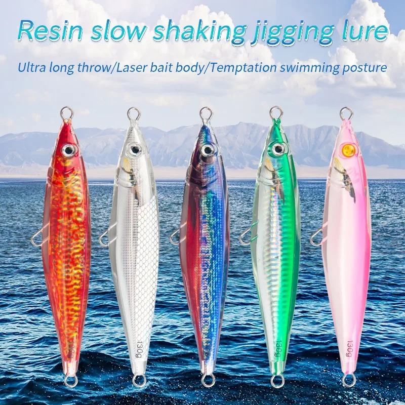 

80g130g Metal Long Casting Bionic Bait Saltwater Jigging Lure Sinking Jigging Fast Sinking Deep Sea Metal Jig Tuna Sailfish Lure
