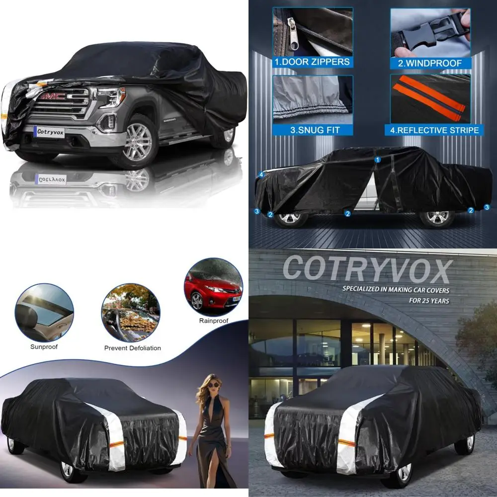 

Waterproof All-Weather Outdoor Full Exterior Truck Cover for Heavy Duty Pickups, Rain Protection, Suitable for 1500 Models