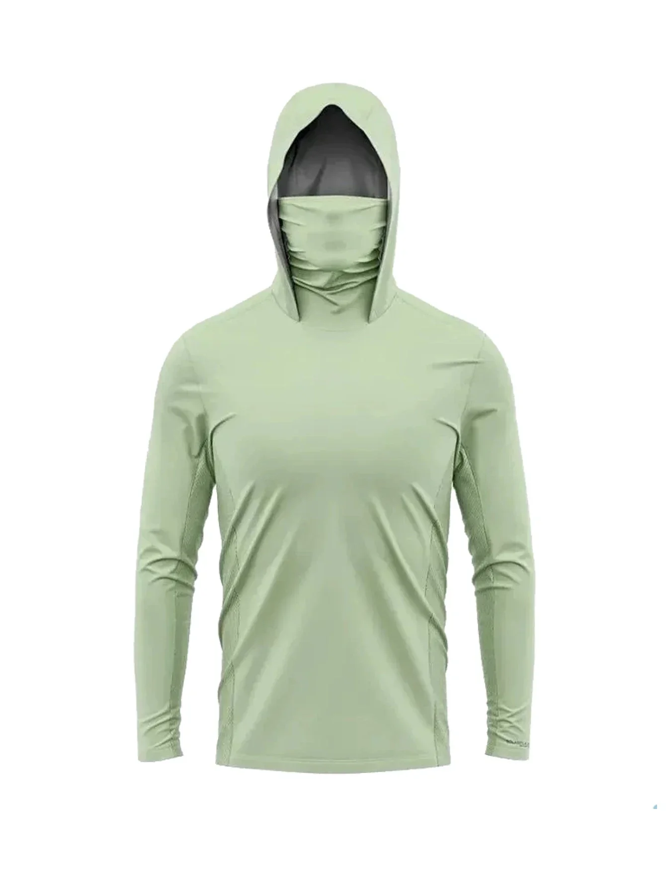 Mens UPF50 Sun Hoodie Polyester Hooded Face Mask Long Sleeve Quick Dry Rash Guard Fishing Hiking Comfort Stretchy Outdoor