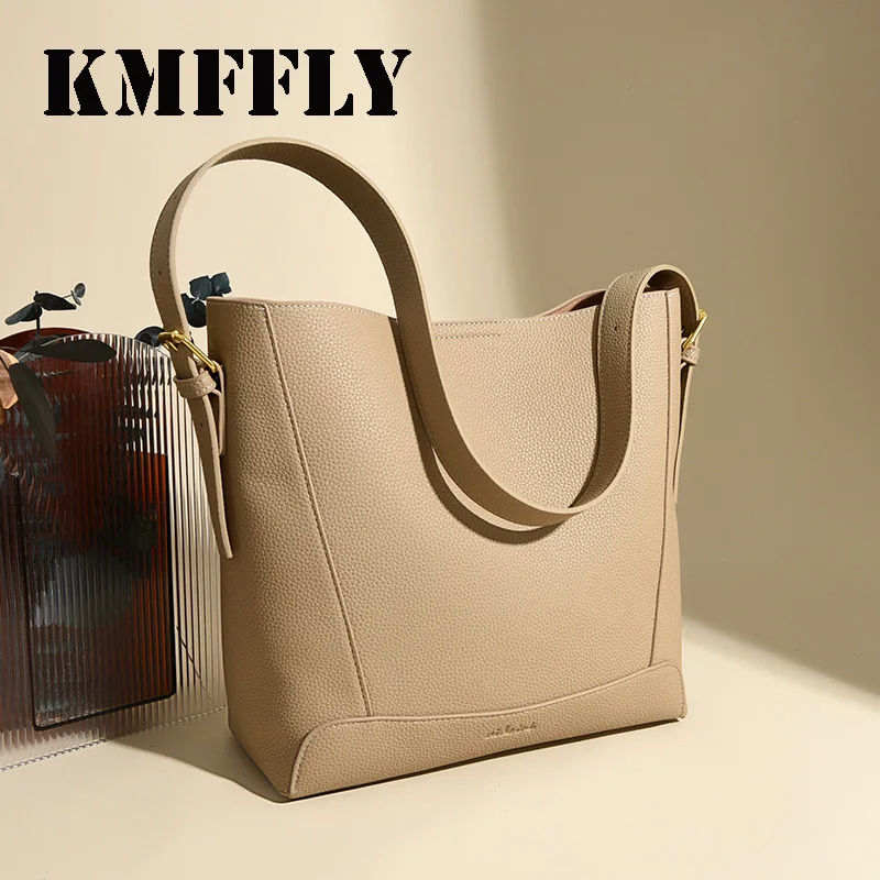 

2026 New Women Bag Female Luxury Shoulder Bags Lady Cowhide PU Bucket Handbag Girl Messenger Crossbody Bag Tote