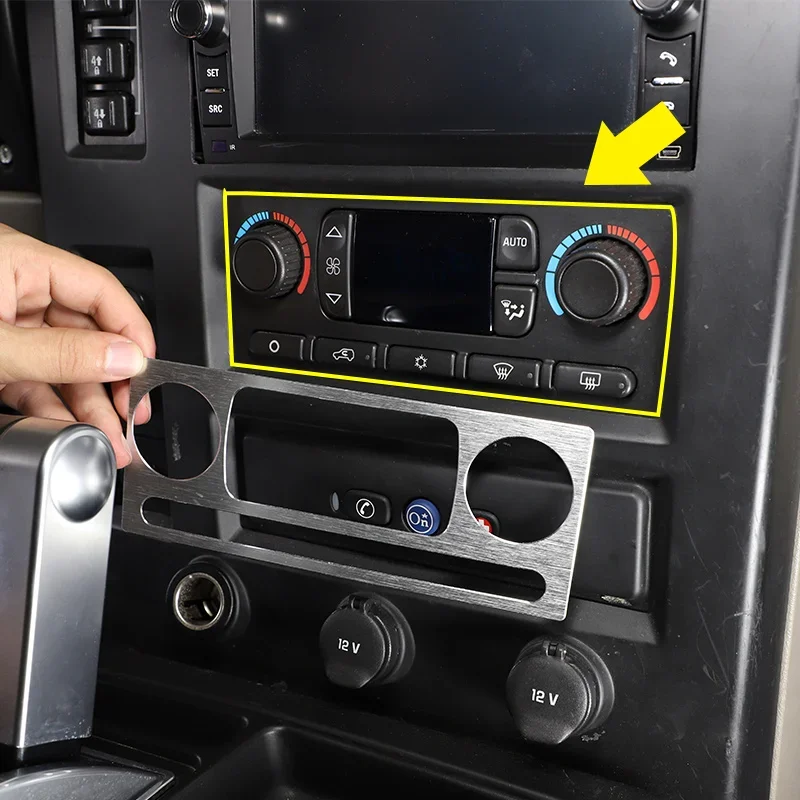 

For Hummer H2 air conditioner button panel frame/console air conditioner volume button aluminum alloy interior trim accessories